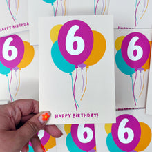 6th Birthday Balloon Card