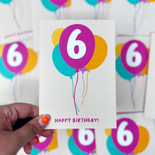 6th Birthday Balloon Card