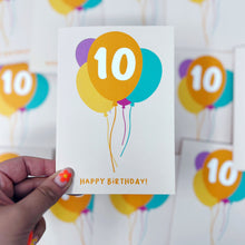 10th Birthday Balloon Card