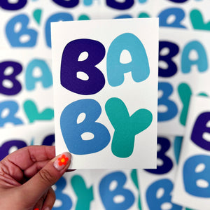 New Baby Bubble Blue Card