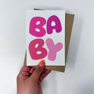 New Baby Bubble Pink Card