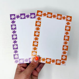 Orange Flower Blank A6 Notepad