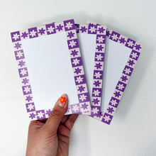 Purple Flower Blank A6 Notepad