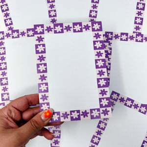 Purple Flower Blank A6 Notepad