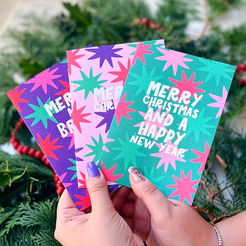 Charity Christmas Card Pack of 6 'Christmas Stars'