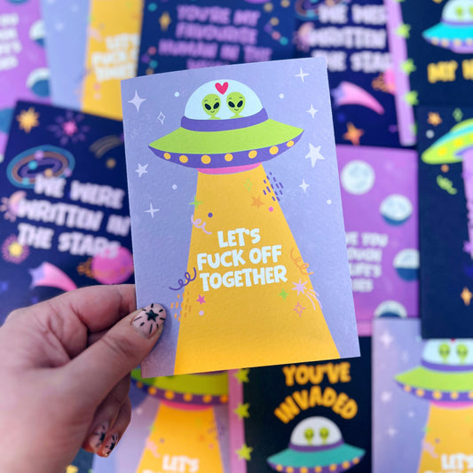 Let's Fuck Off Together Card