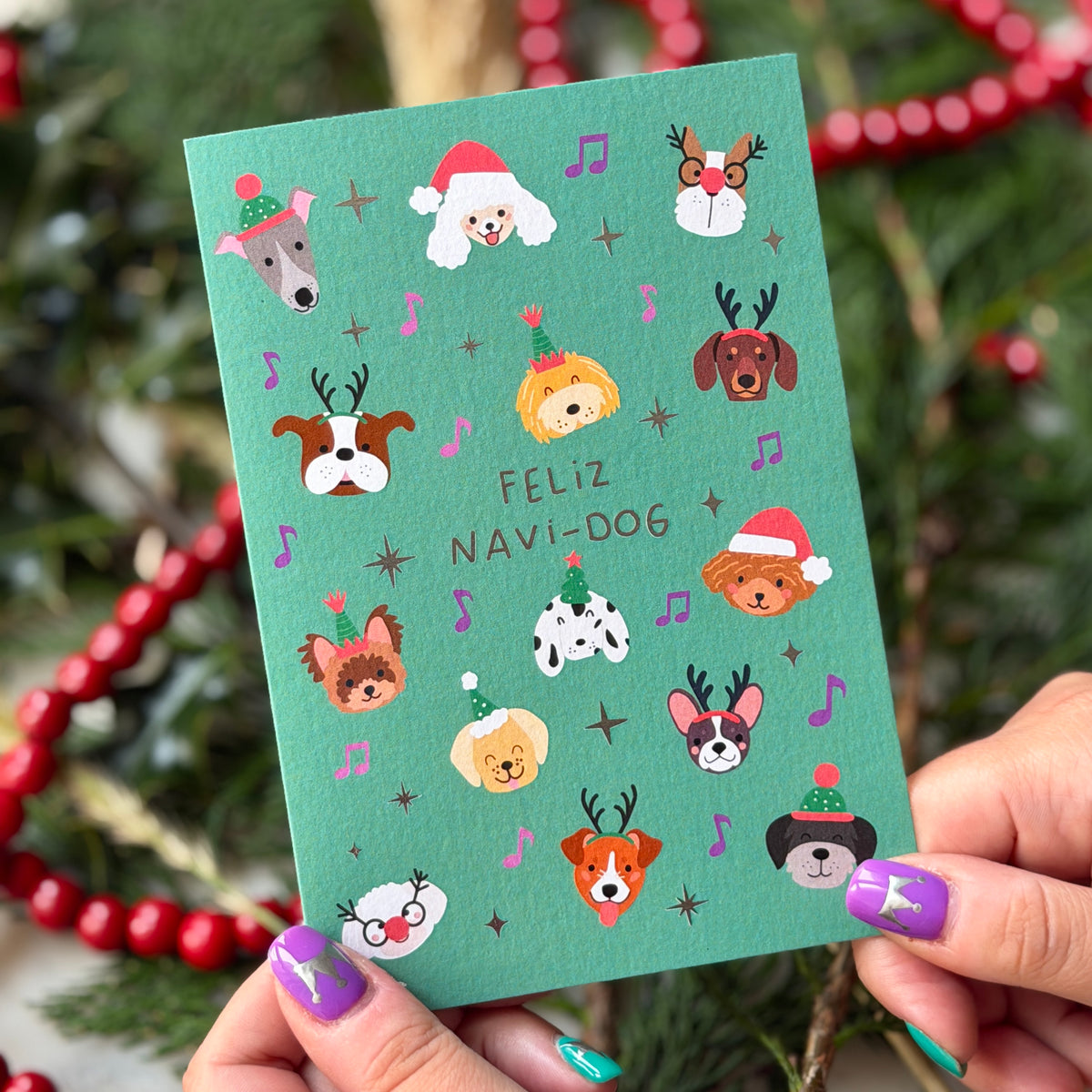Cute Christmas Card with Dogs | Festive Card for Dog Lovers 'Feliz Navidog'