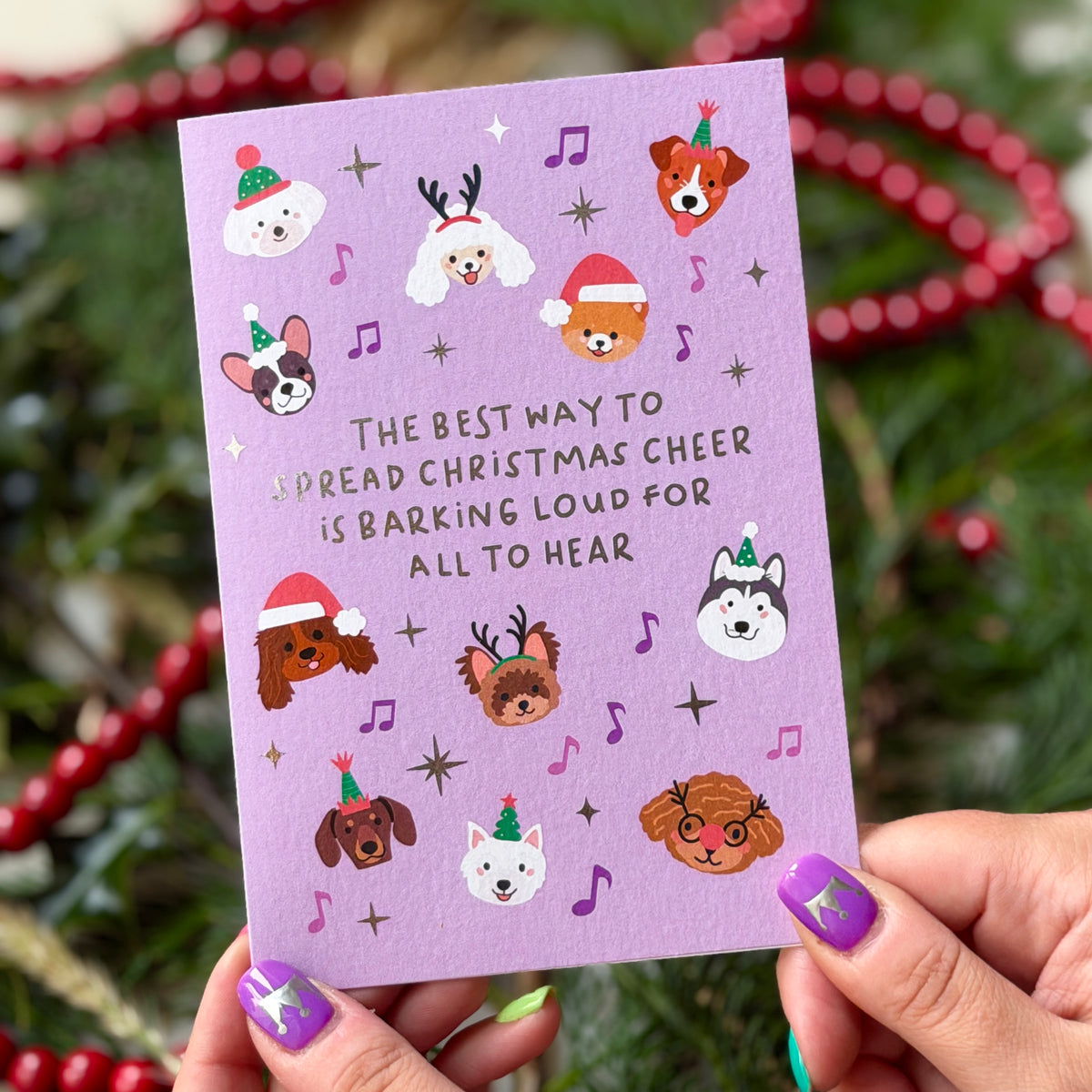Dog Christmas Card | Festive Christmas Card for Dog Lovers 'The Best Way To Spread Christmas Cheer Is Barking Loud For All To Hear.'