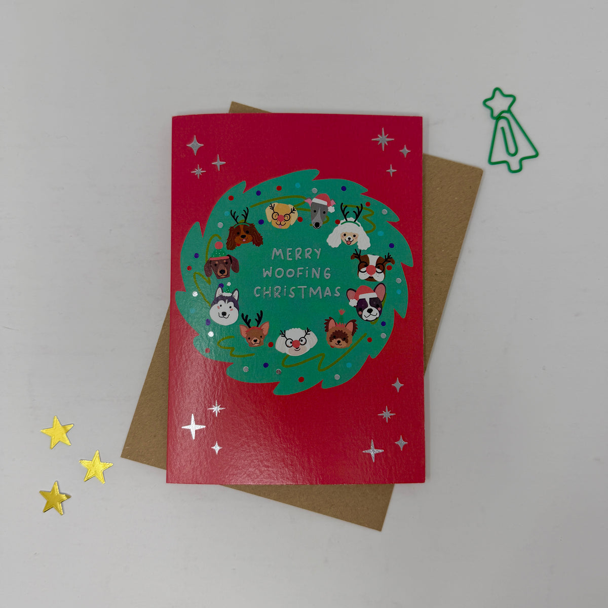 Funny Dog Christmas Card | Christmas Card for Dog Owners 'Merry Woofing Christmas'