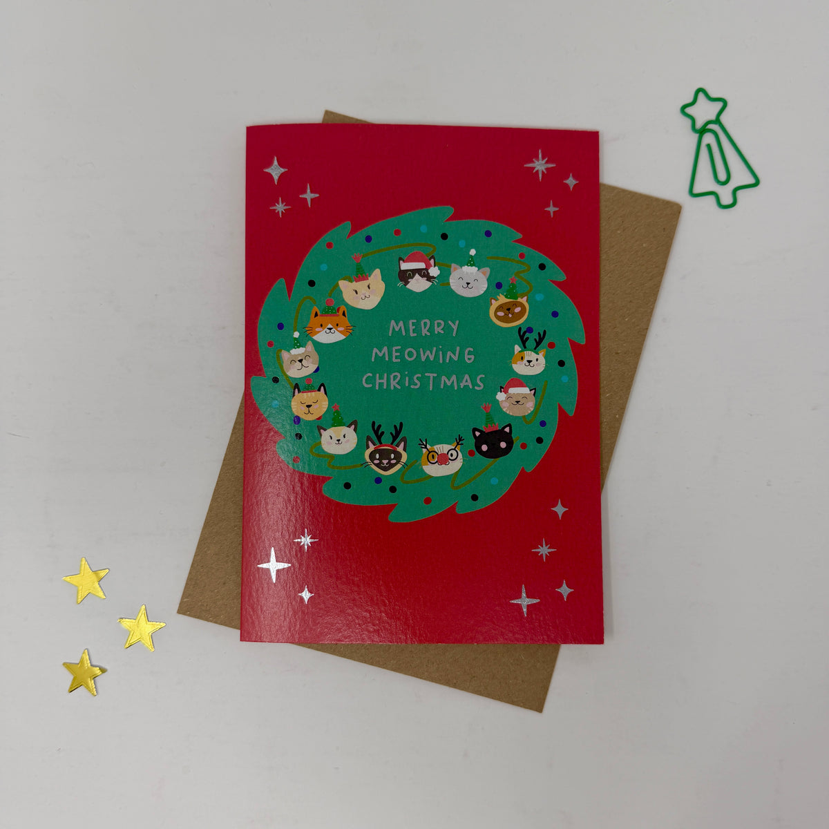 Funny Cat Christmas Card | Christmas Card for Cat Owners 'Merry Meowing Christmas'