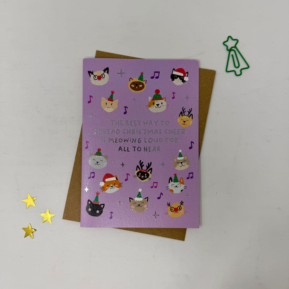Cat Christmas Card | Festive Christmas Card for Cat Lovers 'The Best Way To Spread Christmas Cheer Is Meowing Loud For All To Hear.'