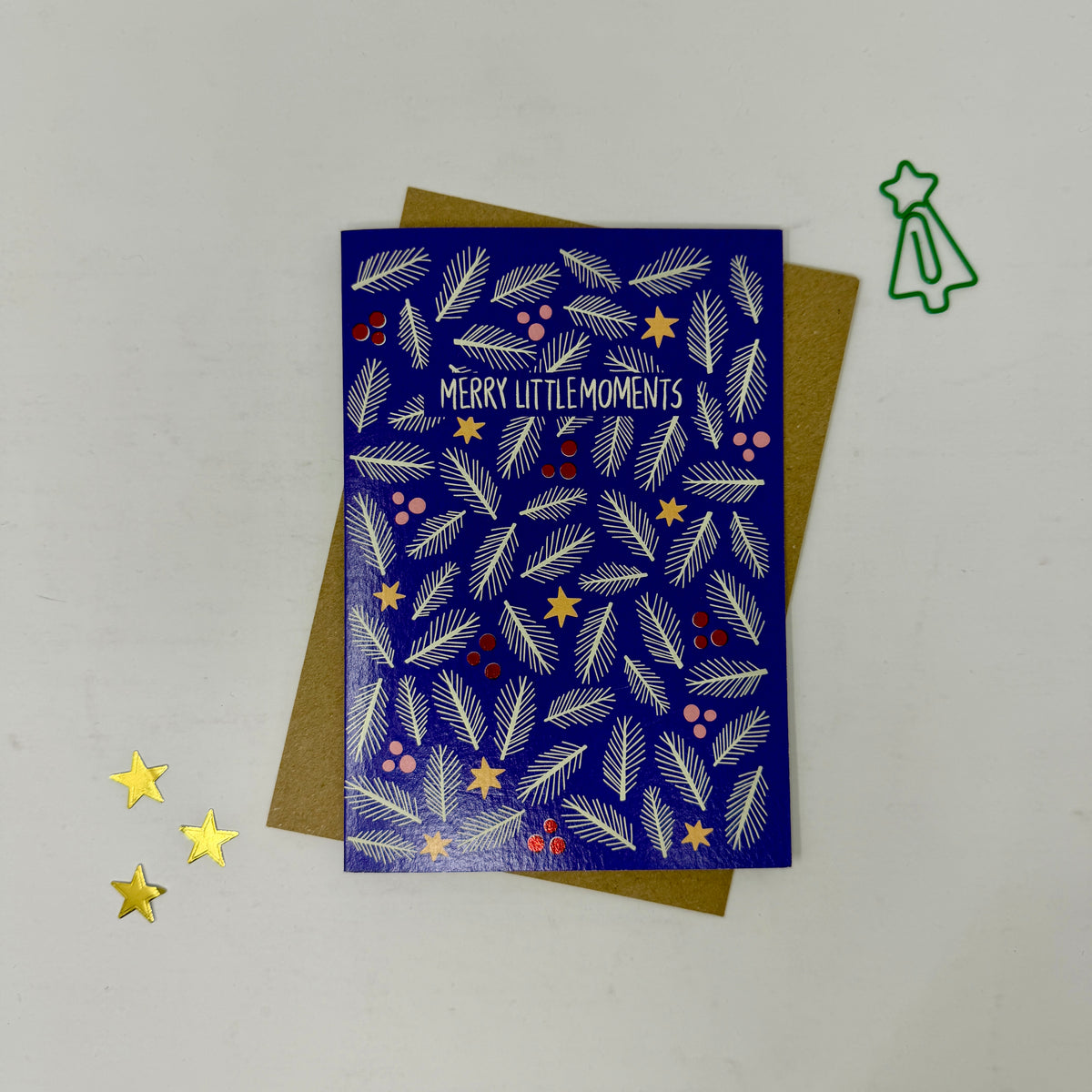 Purple Foliage Christmas Card | Festive Christmas Card 'Merry Little Moments'