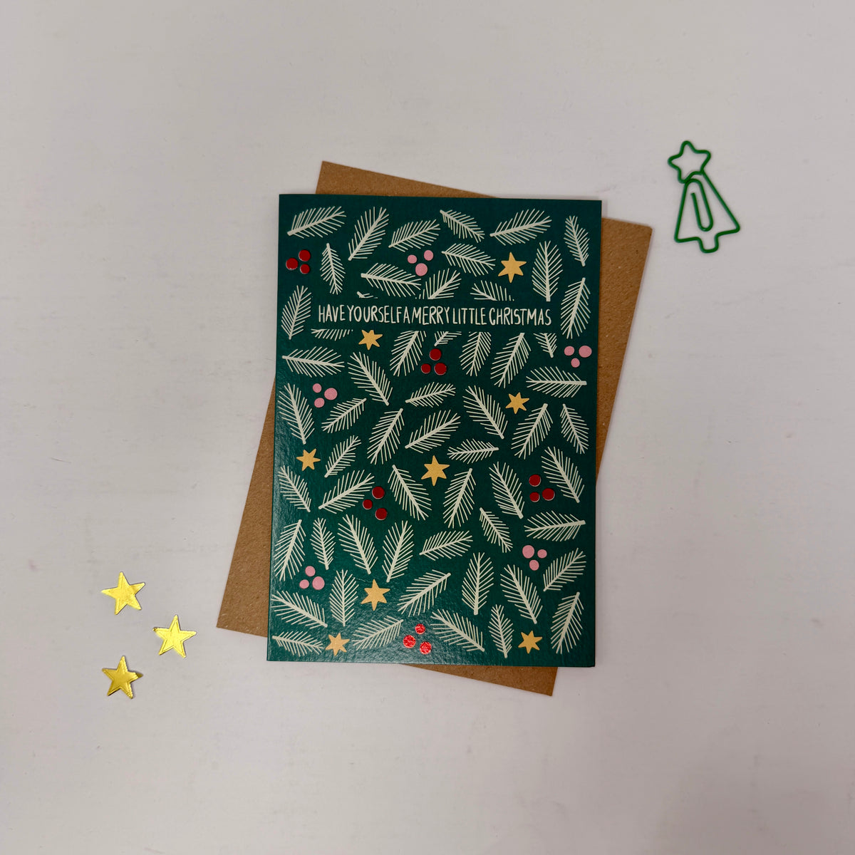 Green Foliage Christmas Card | Festive Christmas Card 'Have Yourself A Merry Little Christmas'