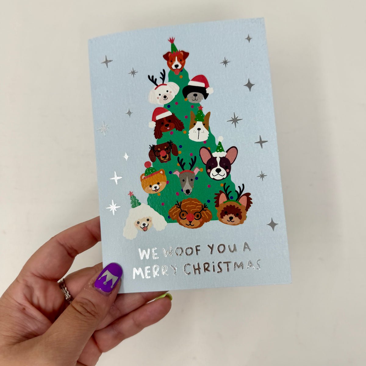 Christmas Card for Dog Lovers | Cute Festive Dog Card 'We Woof You A Merry Christmas'