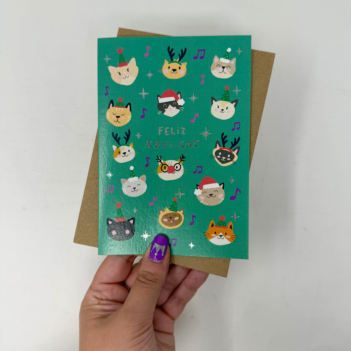Cute Christmas Card with Cats | Festive Card for Cat Lovers 'Feliz Navicat'