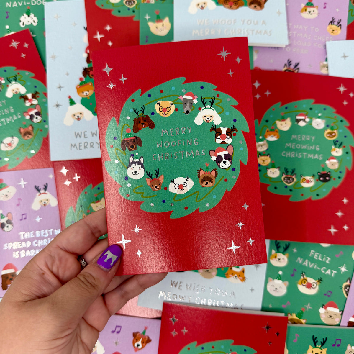 Funny Dog Christmas Card | Christmas Card for Dog Owners 'Merry Woofing Christmas'
