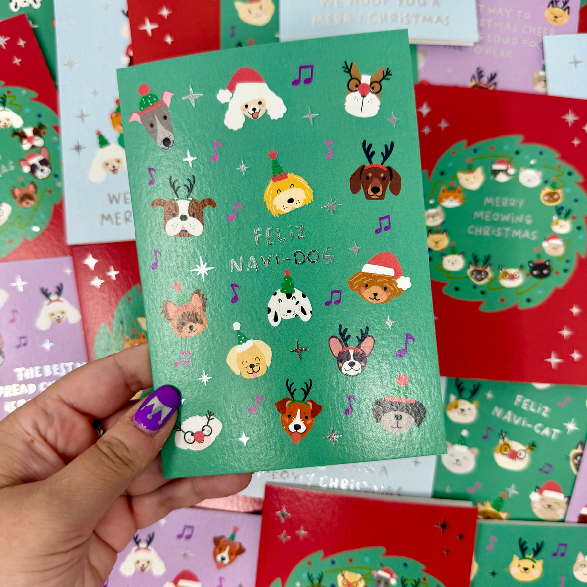 Cute Christmas Card with Dogs | Festive Card for Dog Lovers 'Feliz Navidog'