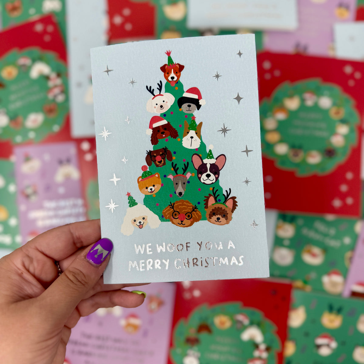 Christmas Card for Dog Lovers | Cute Festive Dog Card 'We Woof You A Merry Christmas'