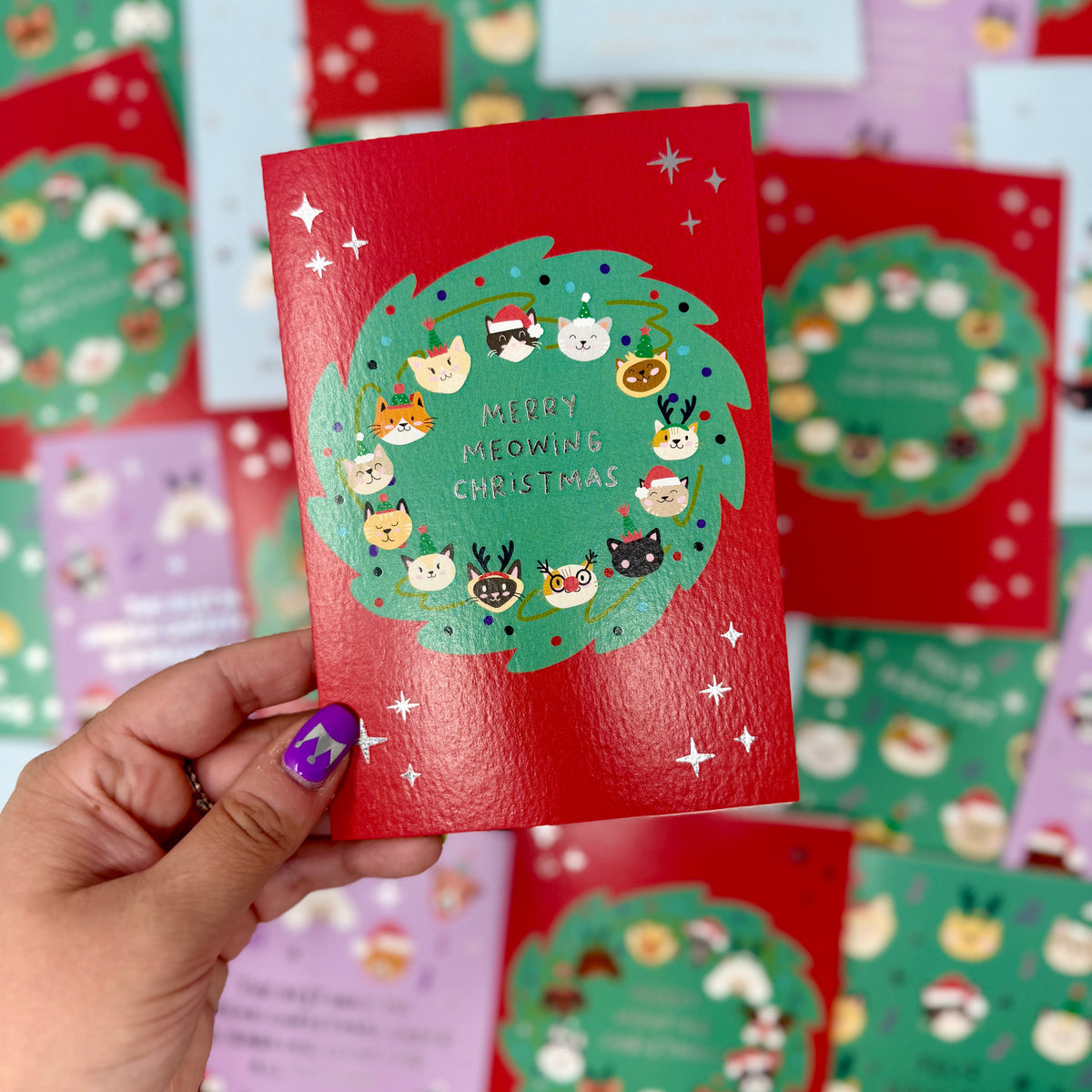 Funny Cat Christmas Card | Christmas Card for Cat Owners 'Merry Meowing Christmas'