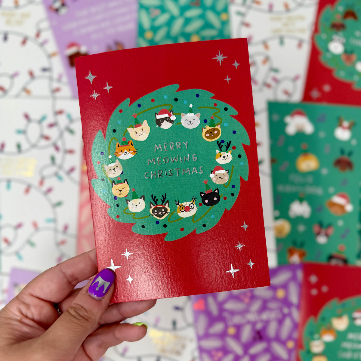 Funny Cat Christmas Card | Christmas Card for Cat Owners 'Merry Meowing Christmas'