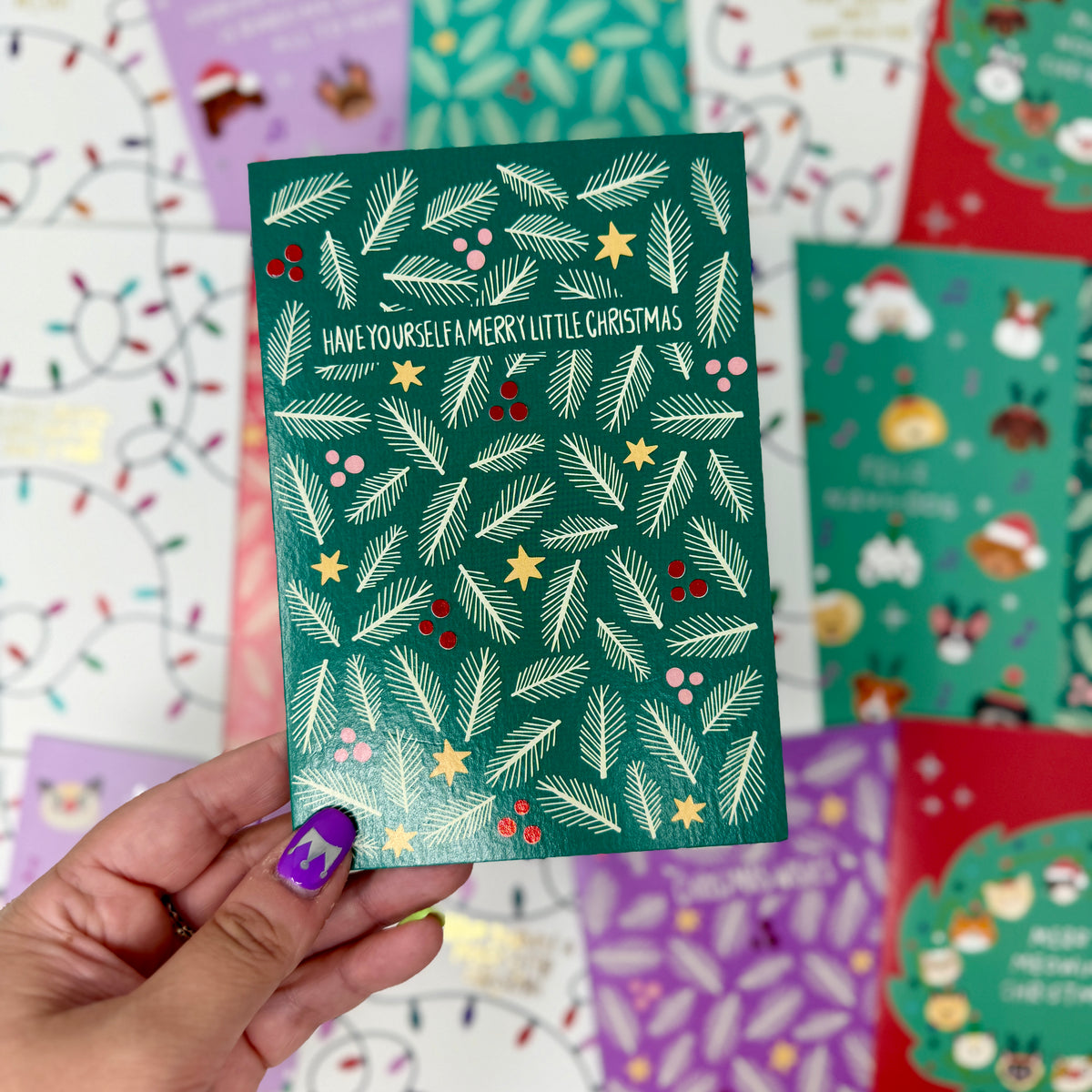 Green Foliage Christmas Card | Festive Christmas Card 'Have Yourself A Merry Little Christmas'