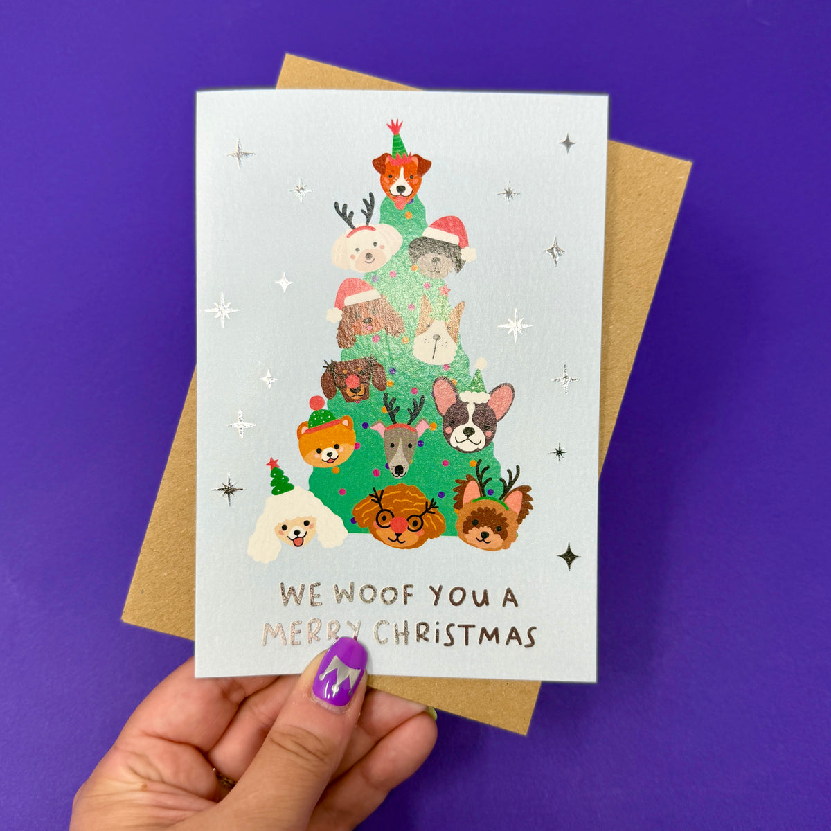Christmas Card for Cat Lovers | Cute Festive Cat Card 'We Wish You A Meowy Christmas'