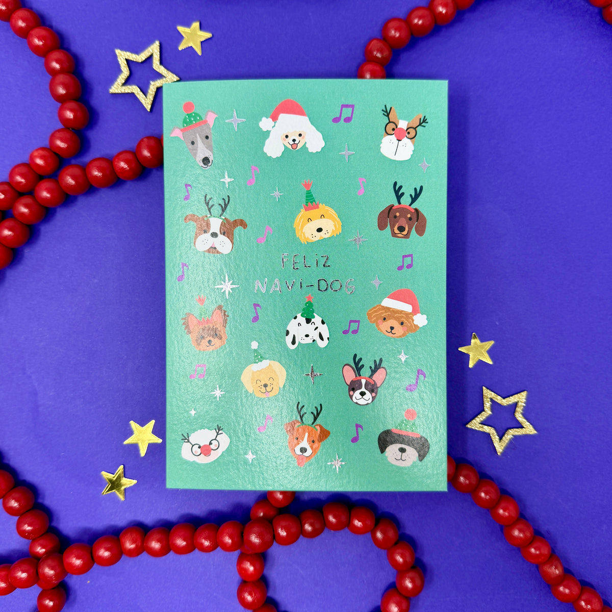 Cute Christmas Card with Dogs | Festive Card for Dog Lovers 'Feliz Navidog'