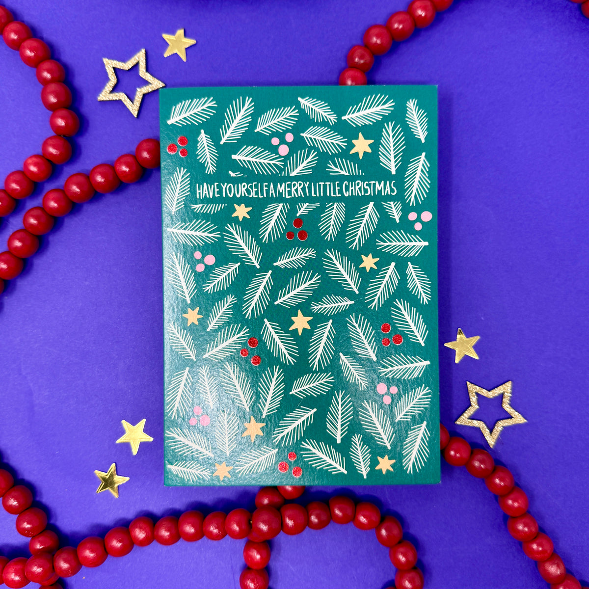 Green Foliage Christmas Card | Festive Christmas Card 'Have Yourself A Merry Little Christmas'