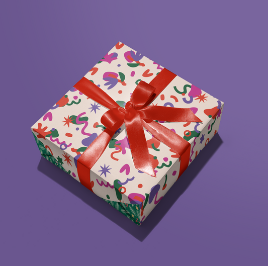 Christmas Retro Gift Wrap - Two Sheets