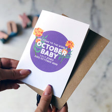 Personalised New Baby October Flower Card