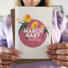 Personalised New Baby March Flower Card