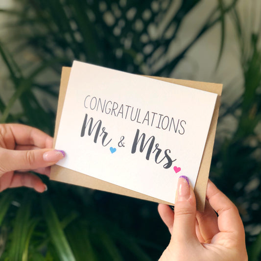 Congratulations Mr and Mrs Wedding Card