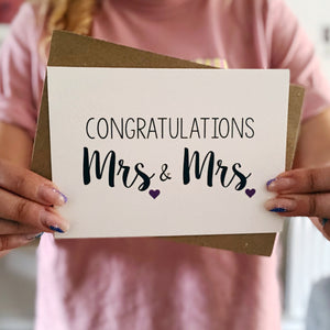 Congratulations Mrs and Mrs Wedding Card