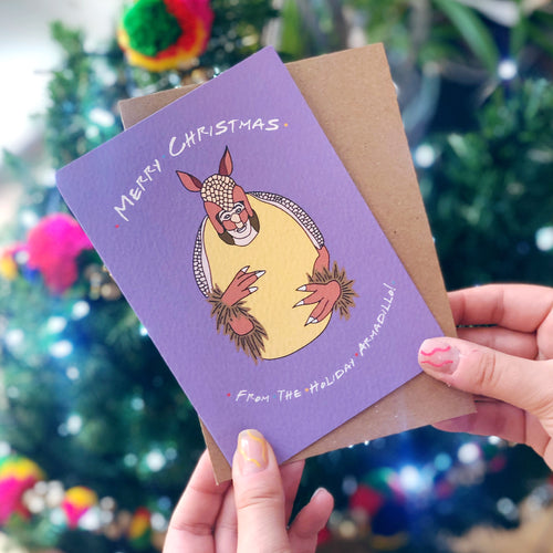 Holiday Armadillo Christmas Card