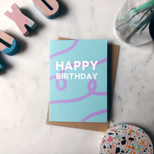 Happy Birthday Turquoise/Purple Card