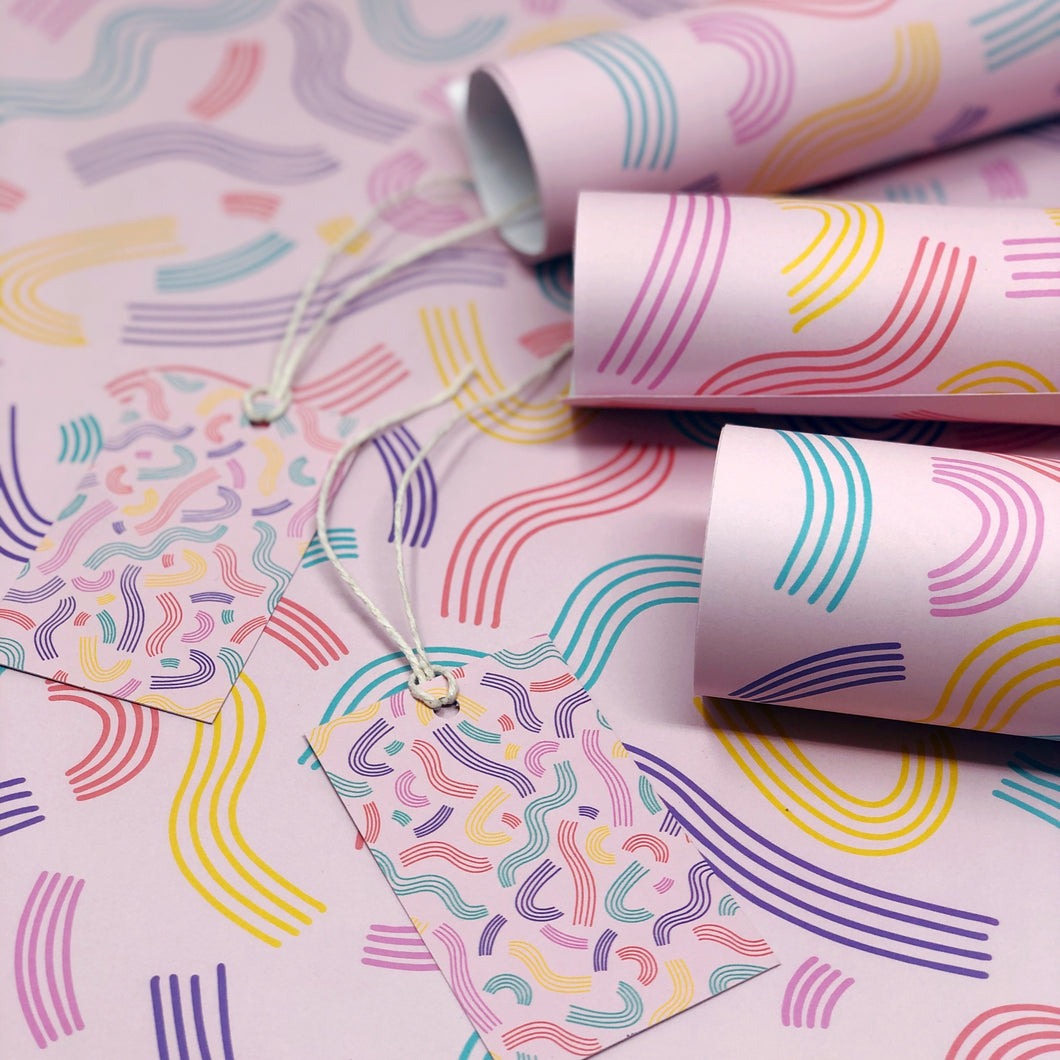 Squiggle Gift Wrap Three Sheets
