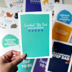 Excellent Step Dad Would Recommend Card